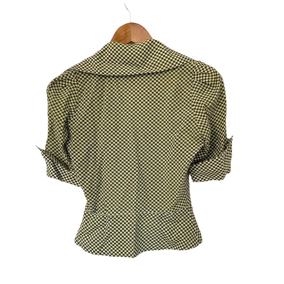 Mademoiselle Paris 70s vibes retro button down peplum blouse - Picture 2 of 3